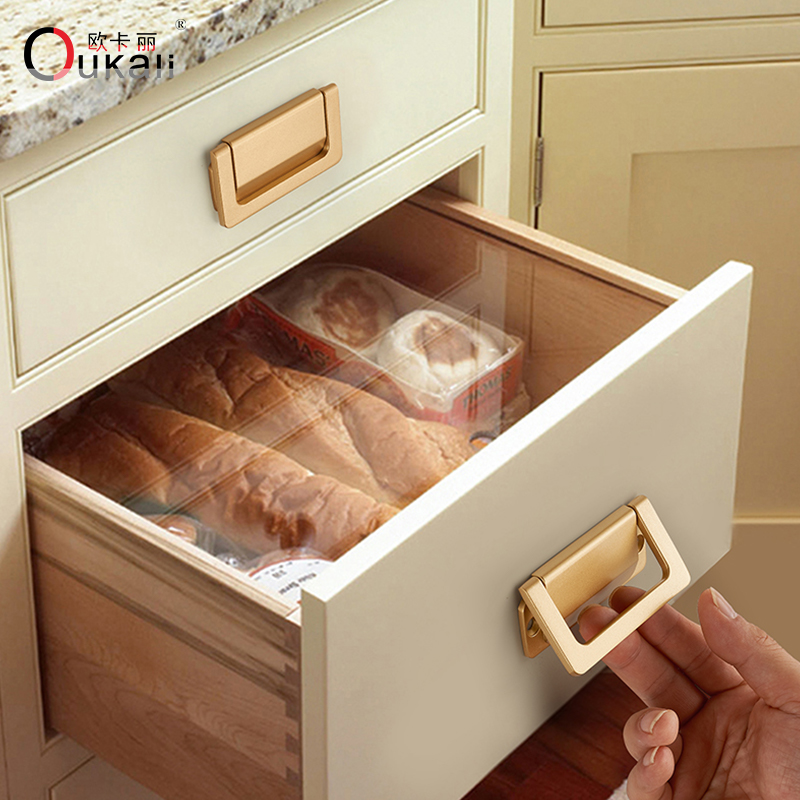 Aluminium Alloy Pulls Furniture Hardware Kitchen Cabinet Cupboard Dresser Wardrobe Drawer Door Gold Black Modern Pull Handles