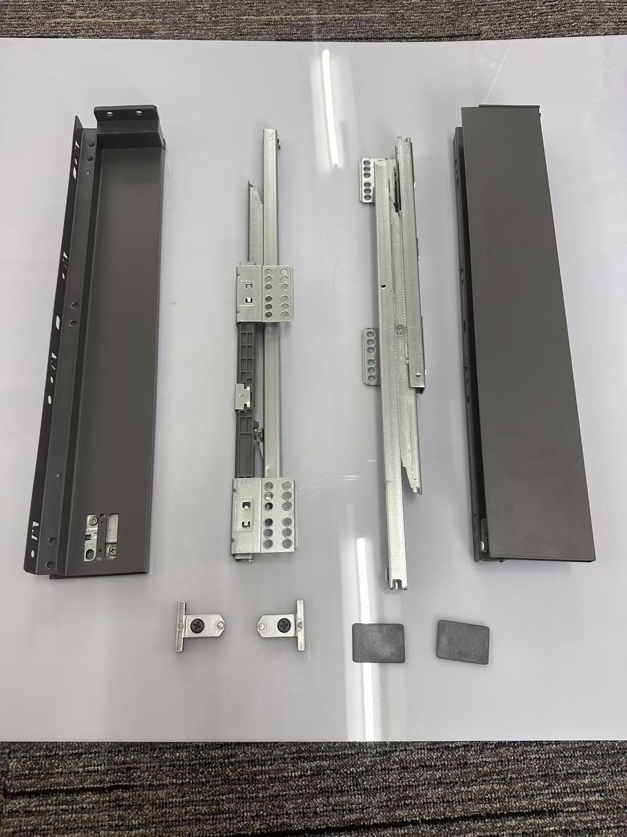 Drawer System Double Wall Drawer Side Panel 14mm 2D Adjustable Metal Slim Drawer Box System for Bedroom Kitchen Office