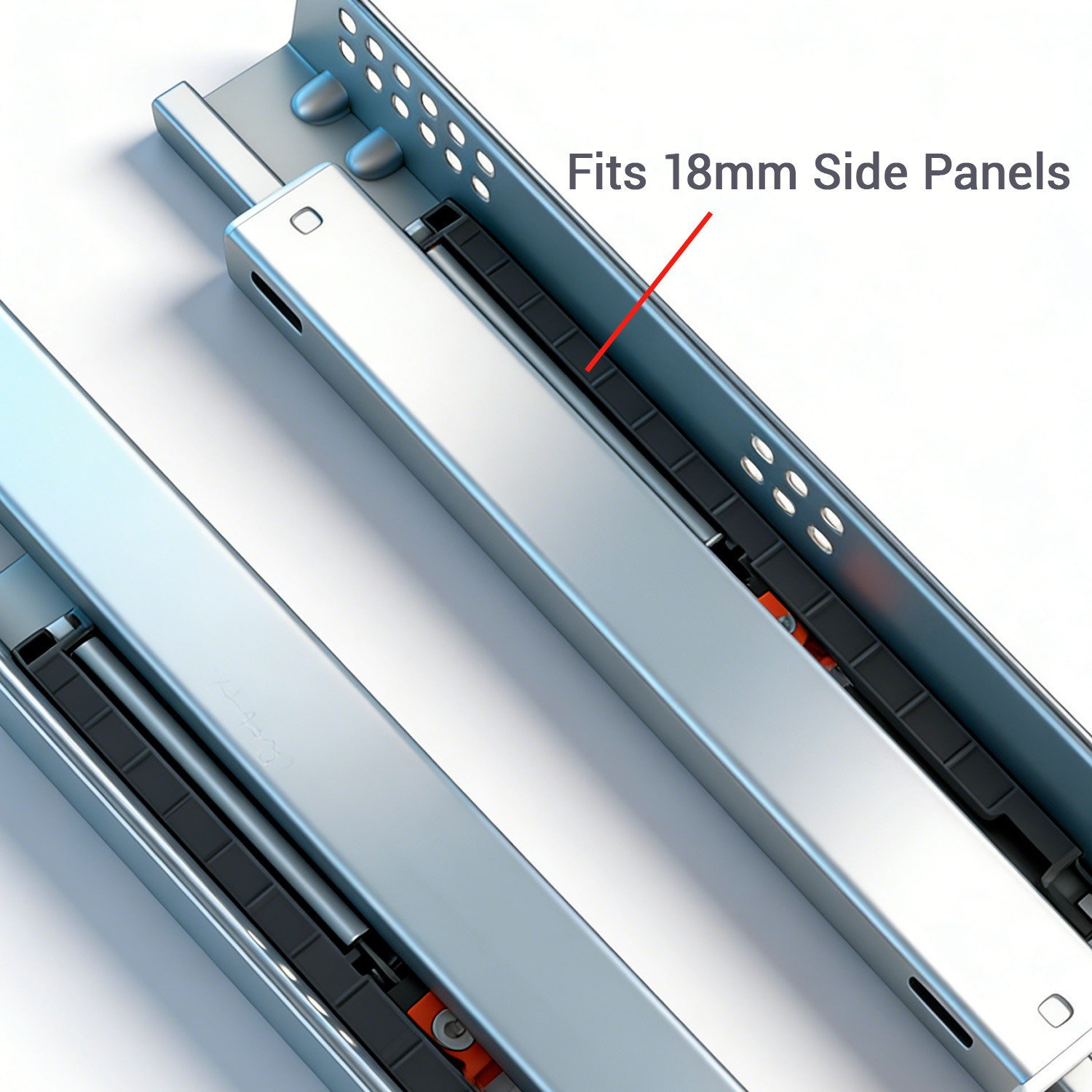45mm Hidden Soft-Closing Telescopic Slide Rail - 3-Fold Cold-Rolled Steel with 1D Handle