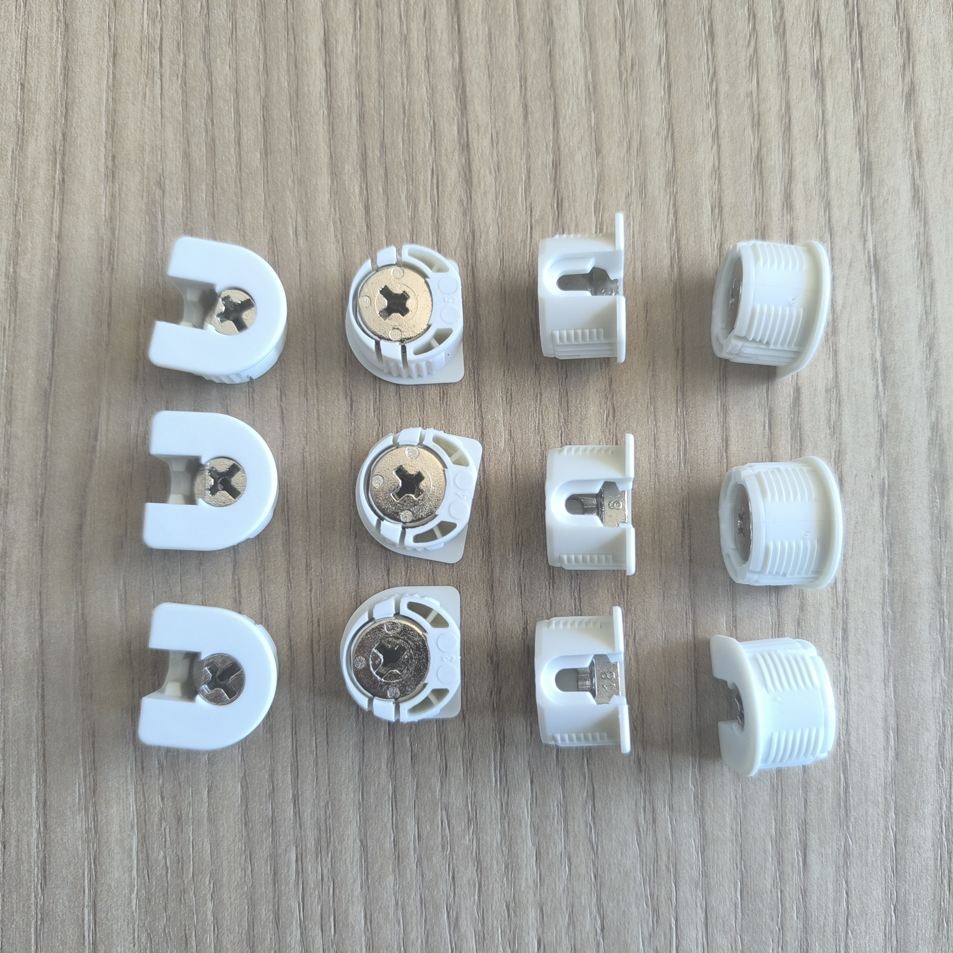 GQK High Quality Plastic 3-in-1 Cabinet &amp; Wardrobe Shelf Support Rafix Connector Furniture Connecting Fitting