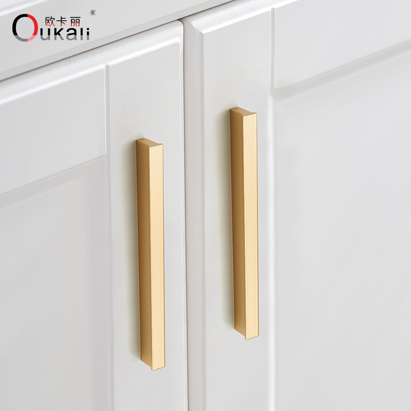 Aluminium Alloy Pulls Furniture Hardware Kitchen Cabinet Cupboard Dresser Wardrobe Drawer Door Gold Black Modern Pull Handles