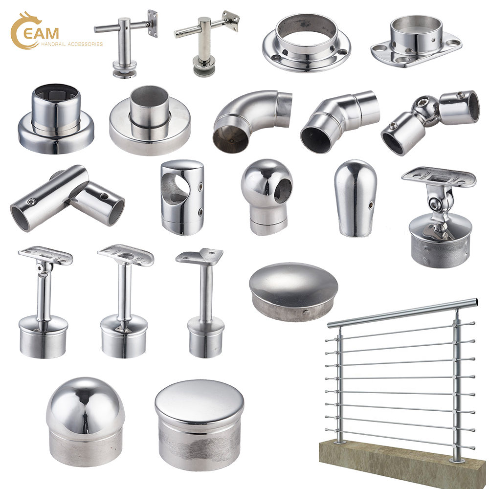 304 316 Stainless Steel Railing Materials Balcony Grill Design Handrail Accessories Fitting Bracket Holder For Stair Decoration