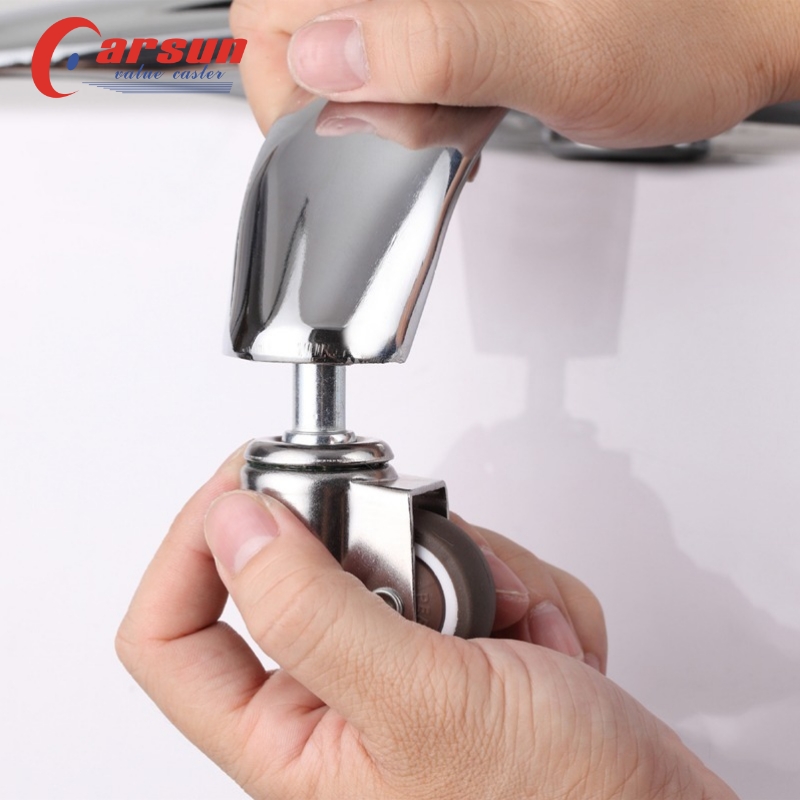 Heavy Duty Swivel Office Chair Caster Wheels TPE Chrome Plated Protect Floors Furniture School Hospital Bathroom Gym Living Room