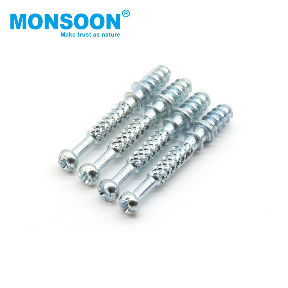 Hardware Furniture Fittings M5 M6 Steel Sliver Table Desk Wooden Connector Fastener Zinc Plated Connector Cam Lock Cabinet Joint Connector Bolt