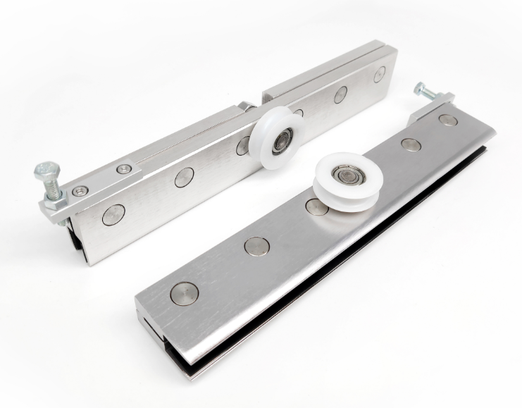 Factory Frameless Stainless Steel Rail System Screw Handle Roller Sliding Full Set Shower Door Hardware
