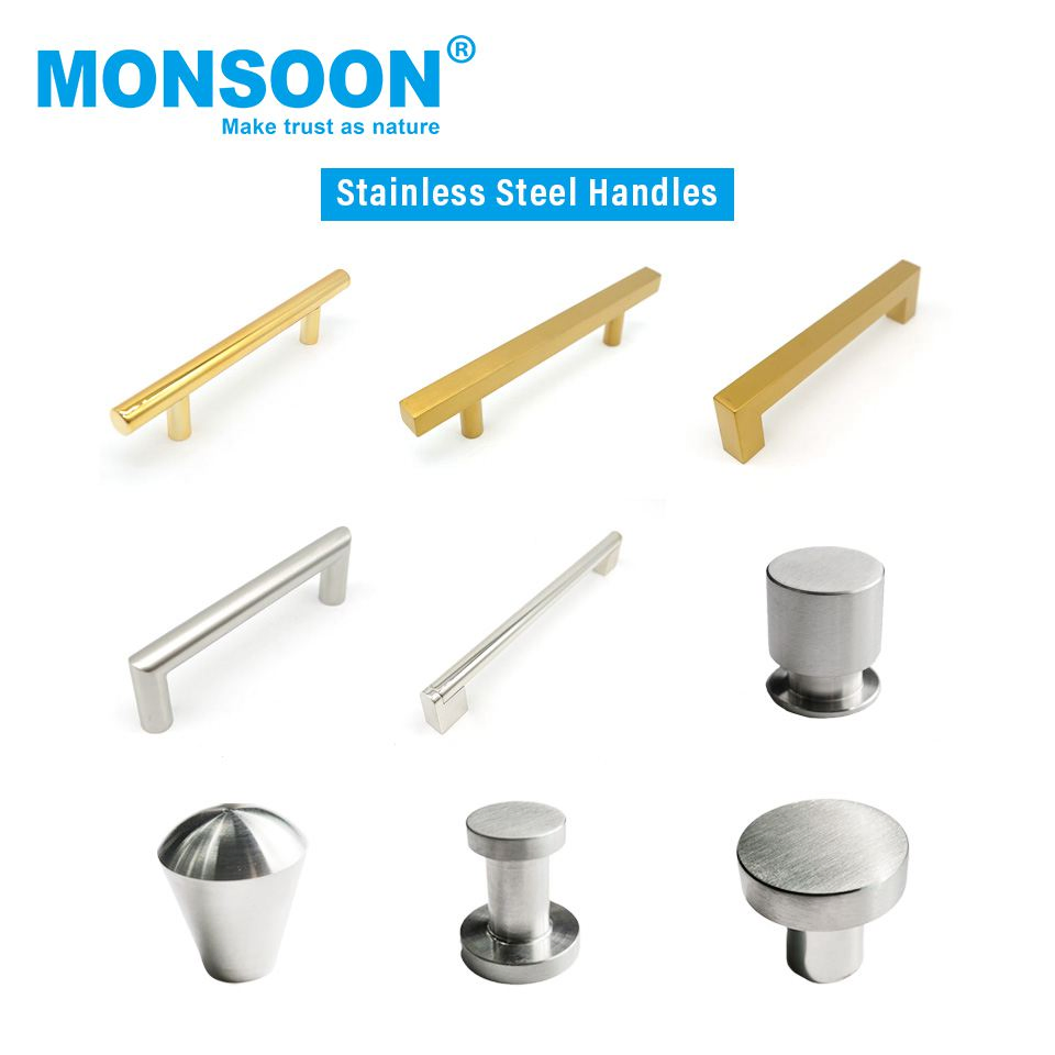 Modern Furniture Cabinet Door Hardware Decorative Cupboard Dresser Chrome Knob Hollow Tubular Long Stainless Steel T Bar Pull Cabinet Handles for Kitchen