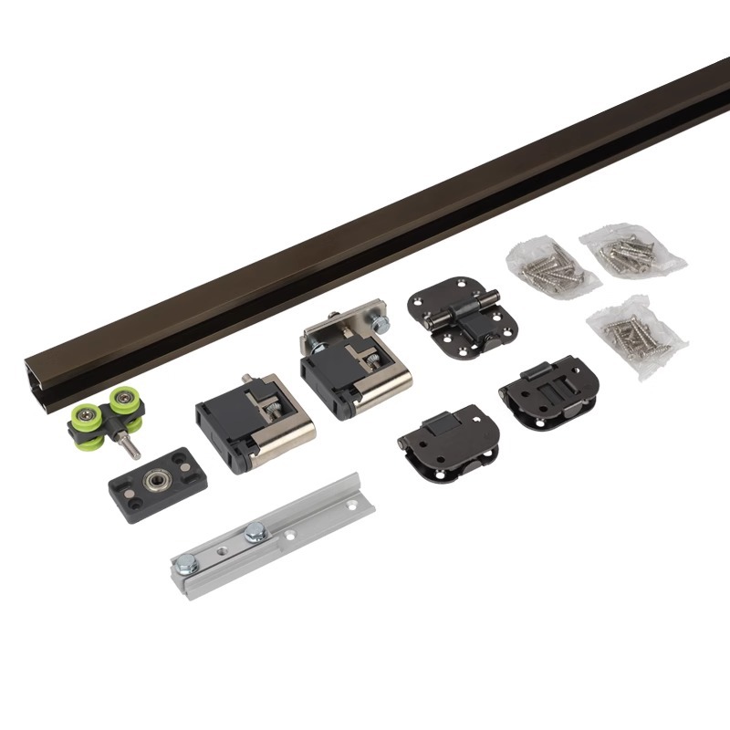 RHETECH Modern 3/7 Inch Aluminium Push Door Hardware Kits Sliding System Furniture Accessories Folding Door Design For Bathroom