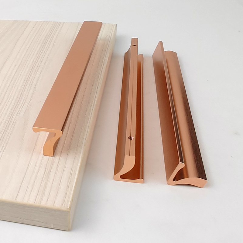 Custom Color Length 7 Shape Furniture Hardware Aluminum Wardrobe Cabinet Hardware Long Aluminum Drawer Handle