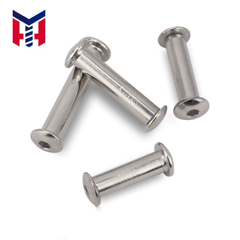304 Stainless Steel Chamfered Hexagon Socket Connecting Screw and Nut, Furniture Splint Butt Joint Bolt &amp; Rivet Fastener M2-M10