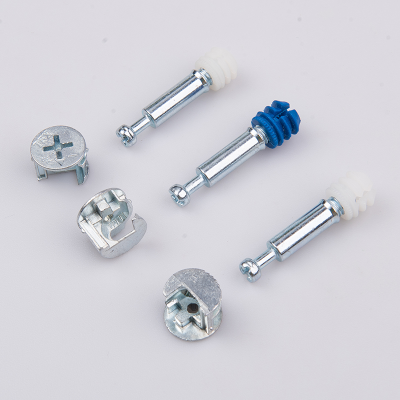 Furniture Fitting Mini Fix 3 In 1 Zinc Plated Steel Eccentric Cam Rod Bolt Dowel Pre-Inset Lock Connecting Fitting