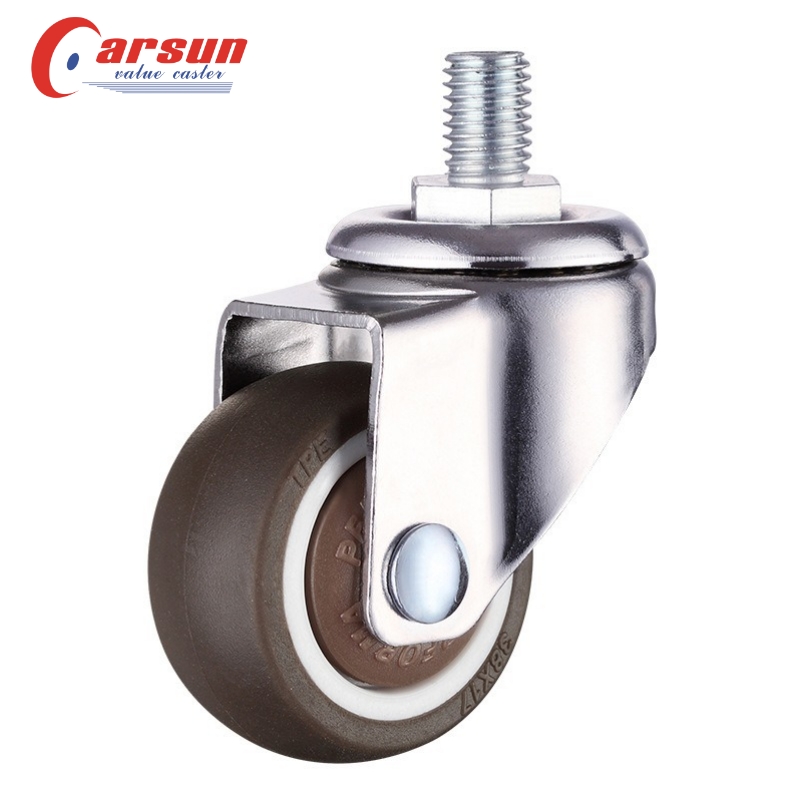 Heavy Duty Swivel Office Chair Caster Wheels TPE Chrome Plated Protect Floors Furniture School Hospital Bathroom Gym Living Room