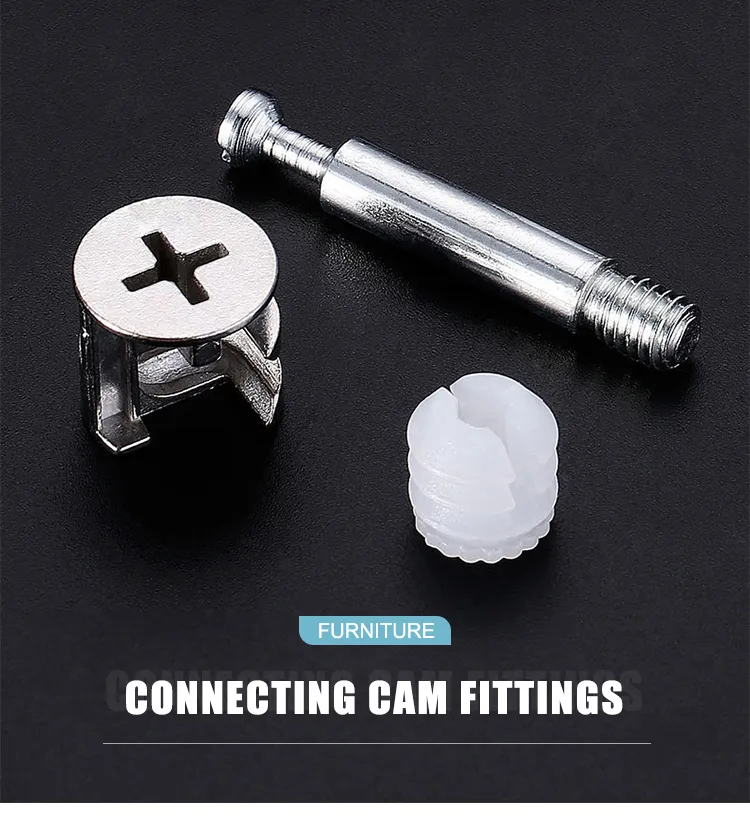 Furniture Hardware Fitting Cabinet Door Steel 3-in-1 Connector