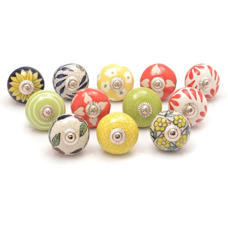 Multicolor Assorted Cabinet Knobs Ceramic Drawer Pull Handle Kitchen Cupboard Wardrobe Knob Boho Room Decorative Furniture Hardware