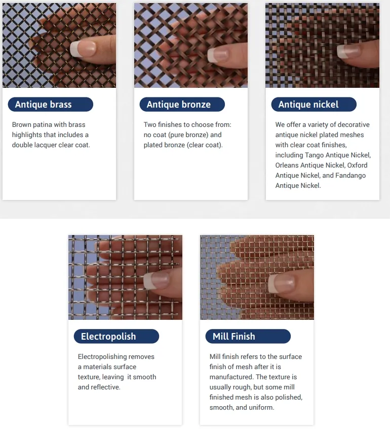 High Quality Metal Architectural Decorative Crimped Wire Mesh for Furniture Cabinets