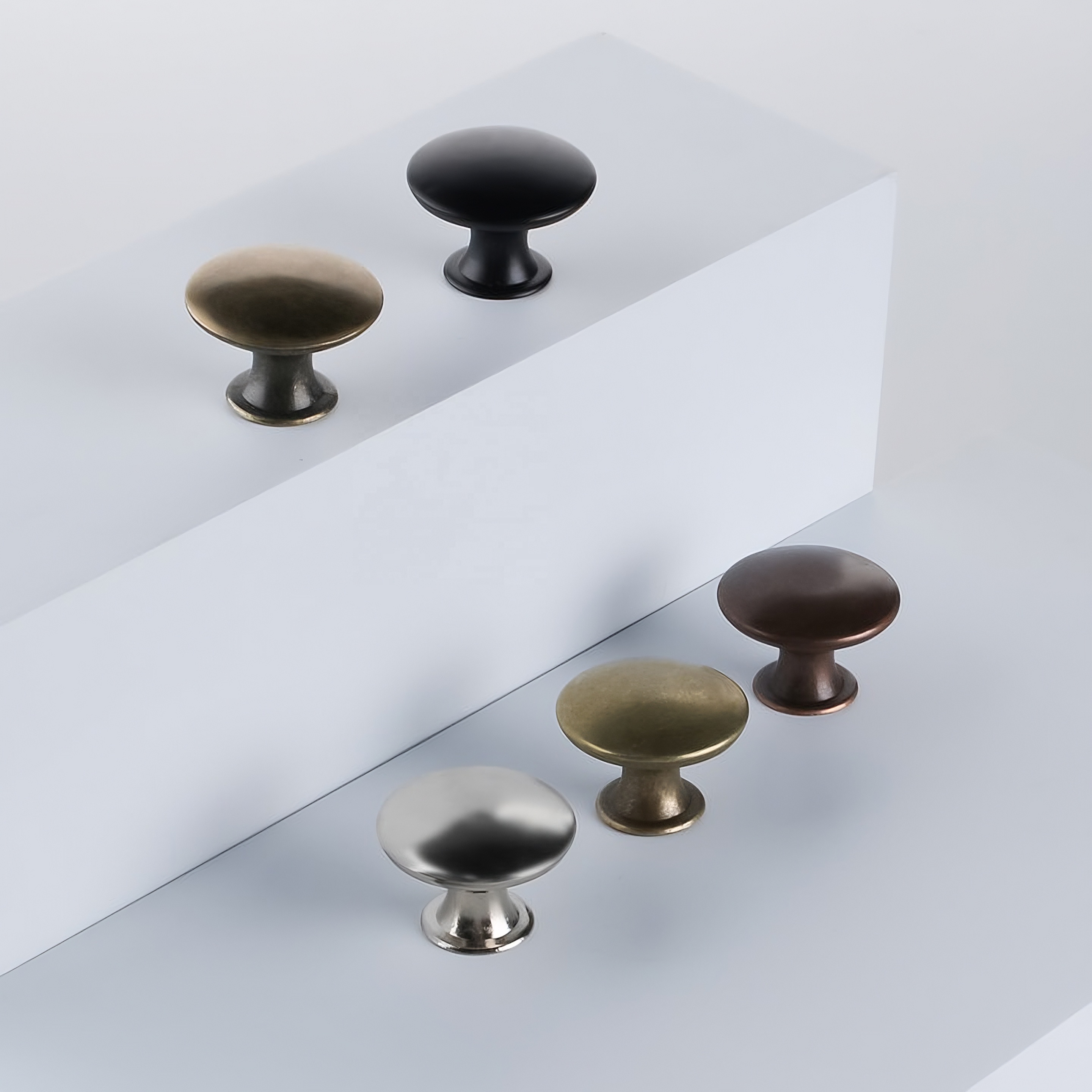 Simple Matte Black Round Flat Head Small Handle, Single Hole Hollow Cabinet Door Handle Decorative Accessories