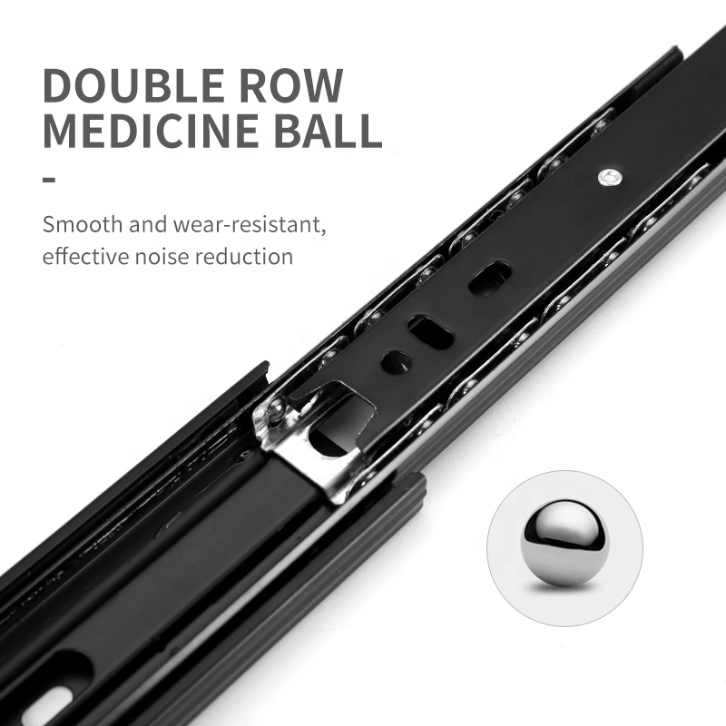40mm 3-Fold Channel Sliding Rails for Cupboard Cabinet Door Fitting Hardware Telescopic Drawer Rails