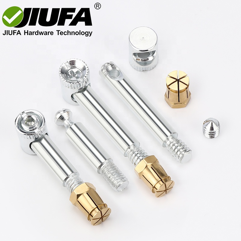 JIUFA Furniture Hardware Hidden Connector Furniture 4 in 1 Fastener Cupboard Hardware Fitting
