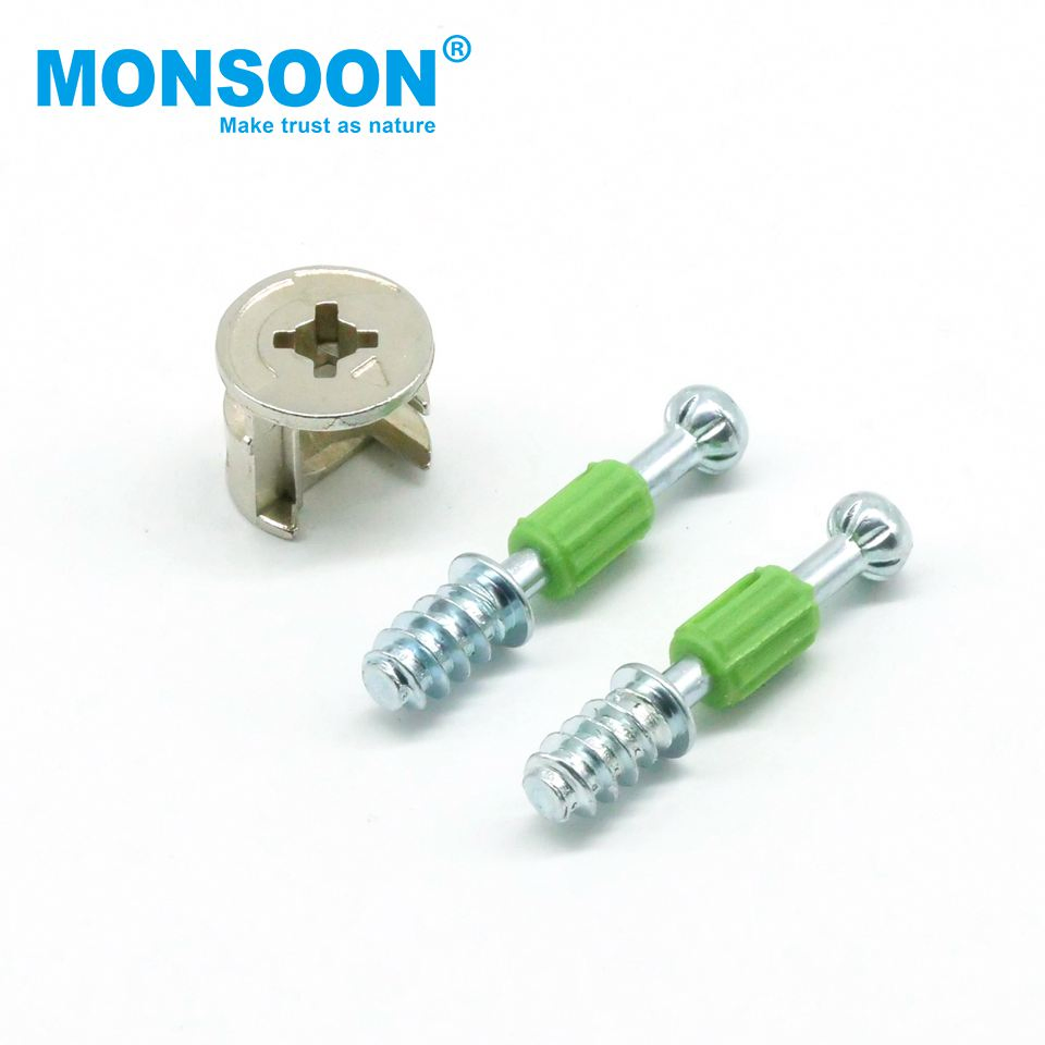 Cabinet Hardware Furniture Eccentric Cam Lock Table Wood Door Dowel Connecting Fastener Fitting Connector Bolt for Panel Fixing