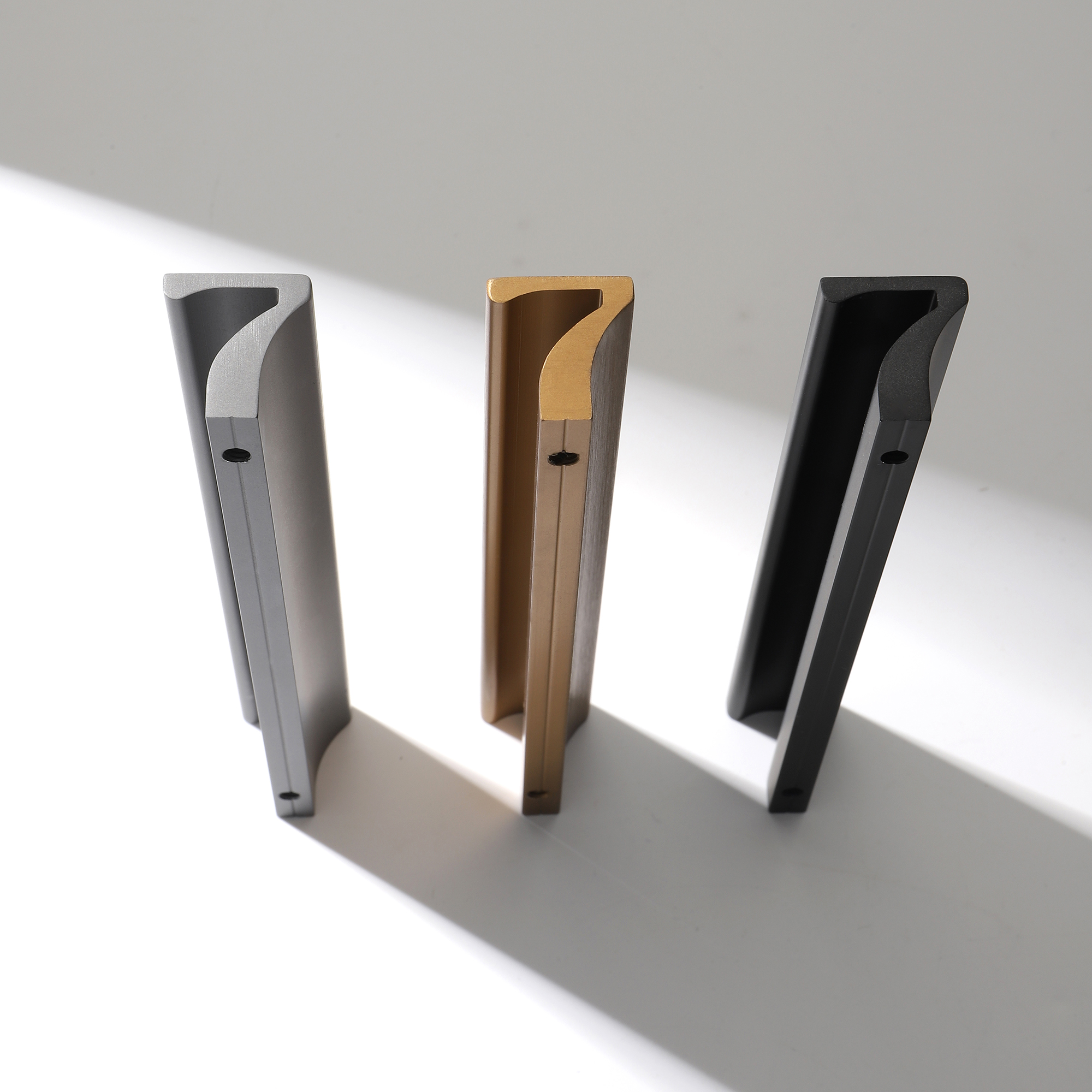 Custom Color Length 7 Shape Furniture Hardware Aluminum Wardrobe Cabinet Hardware Long Aluminum Drawer Handle