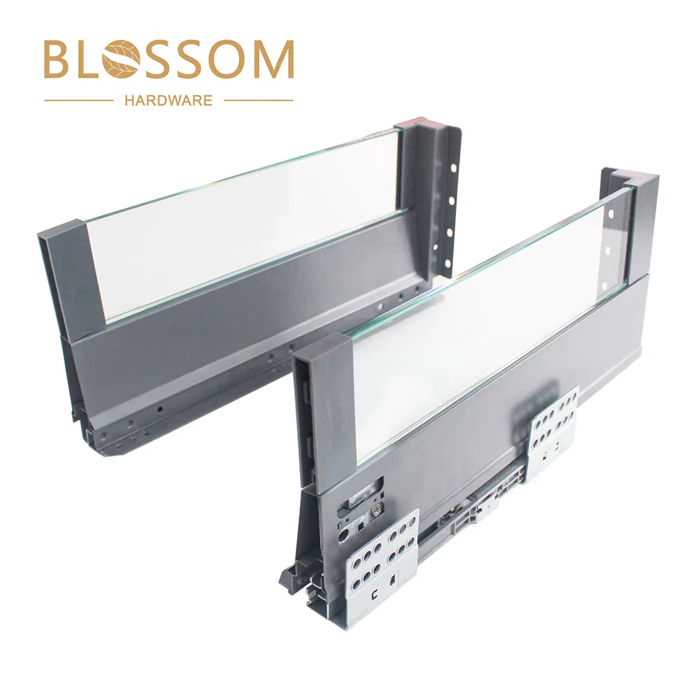 Furniture Fitting Kitchen Cupboard Glass Drawer Box Metal Box Soft Close Drawer System
