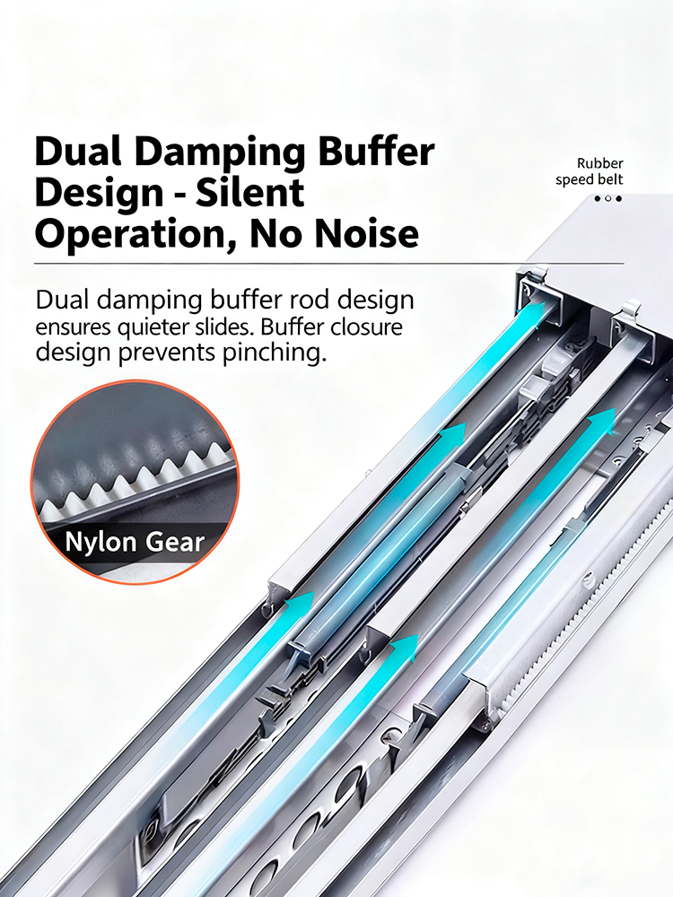 Heavy Duty Full Extension Top And Bottom Slide Rails With Damping Buffer For Tall Wardrobe And Cabinet Pull Out Basket