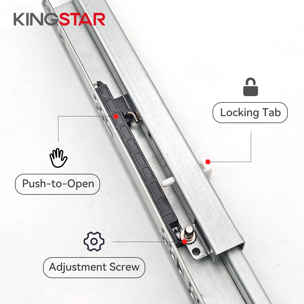 High Quality Undermounted Drawer Slides Cabinet Hydraulic Push Open Furniture Hardware Smooth Running
