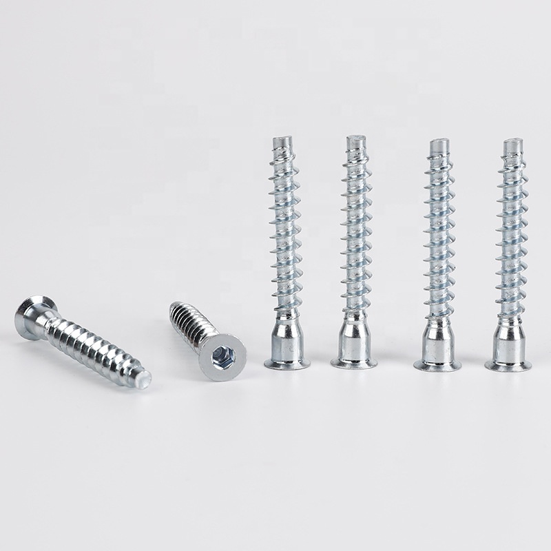 Stainless Steel Carbon Steel Wooden Furniture China Euro Screw Confirmat Wood Hex Head Zinc Furniture Screw M5 7x50