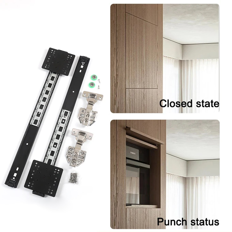 Ball Bearing Interior Hardware Hidden Sliding Wardrobe Pocket Door Slide Furniture Folding System for Kitchen Cabinet