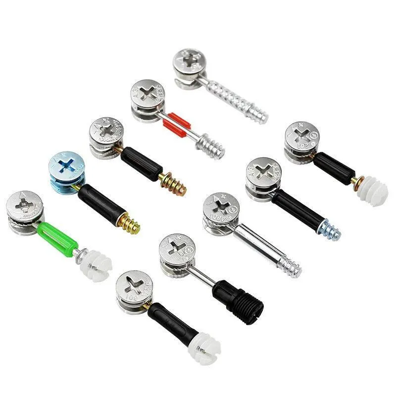 Iron Steel Zinc Alloy Quick Assembly Connceting Cam Connector Bolt Plastic Inserted