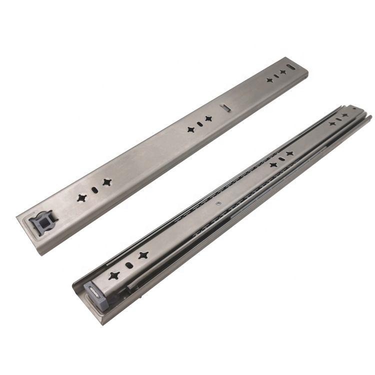 Heavy Duty Furniture Hardware Fittings Full Extension Ball Bearing 3 Fold Telescopic Channel Drawer Slides