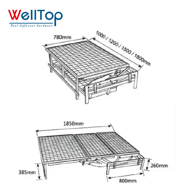 WELLTOP Factory Wholesale Furniture Accessories Hardware Adjustable Sofa Motion Heavy Duty Metal Sofa Recliner Mechanism Frame