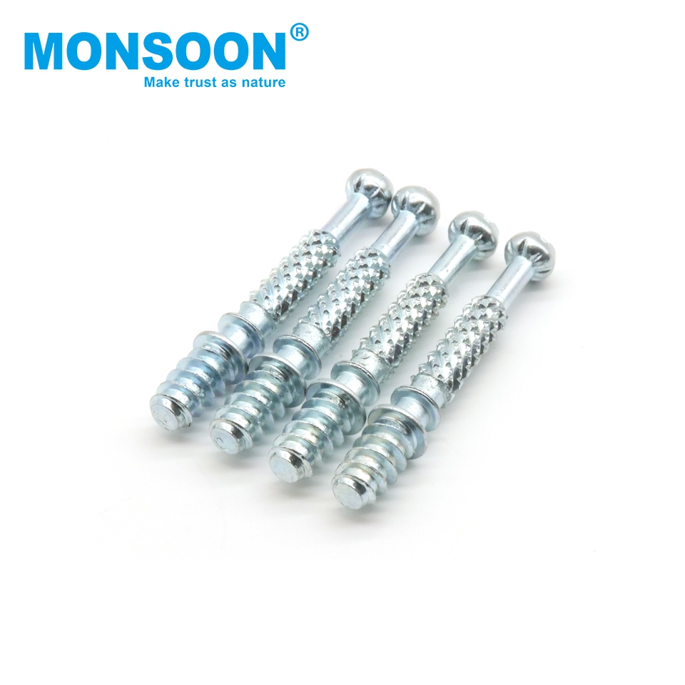 Hardware Furniture Fittings M5 M6 Steel Sliver Table Desk Wooden Connector Fastener Zinc Plated Connector Cam Lock Cabinet Joint Connector Bolt