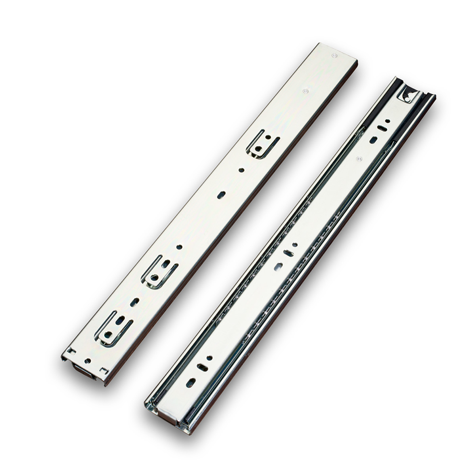 Cabinet Hardware Drawer Guiding Slide Runner 3-folding Ball Bearing Telescopic Channel Drawer Slide With Self-Lock System