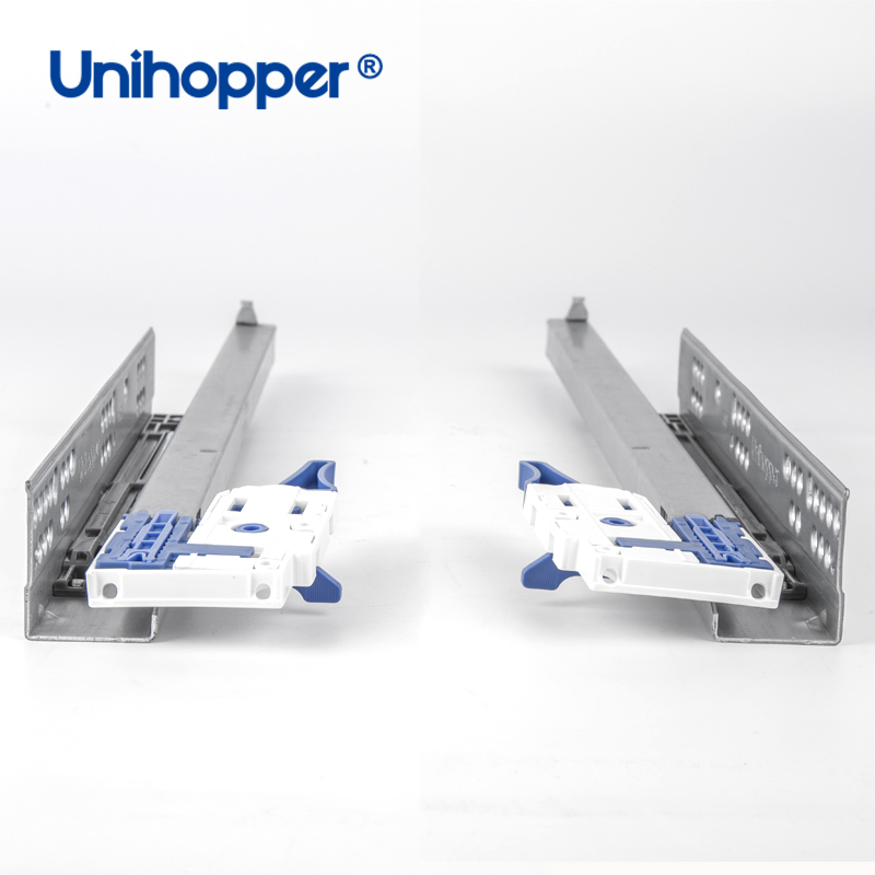 Unihopper 3D Hidden 2 Fold Drawer Slide Telescopic Channel Drawers Guides Undermount Concealed Drawer Slides