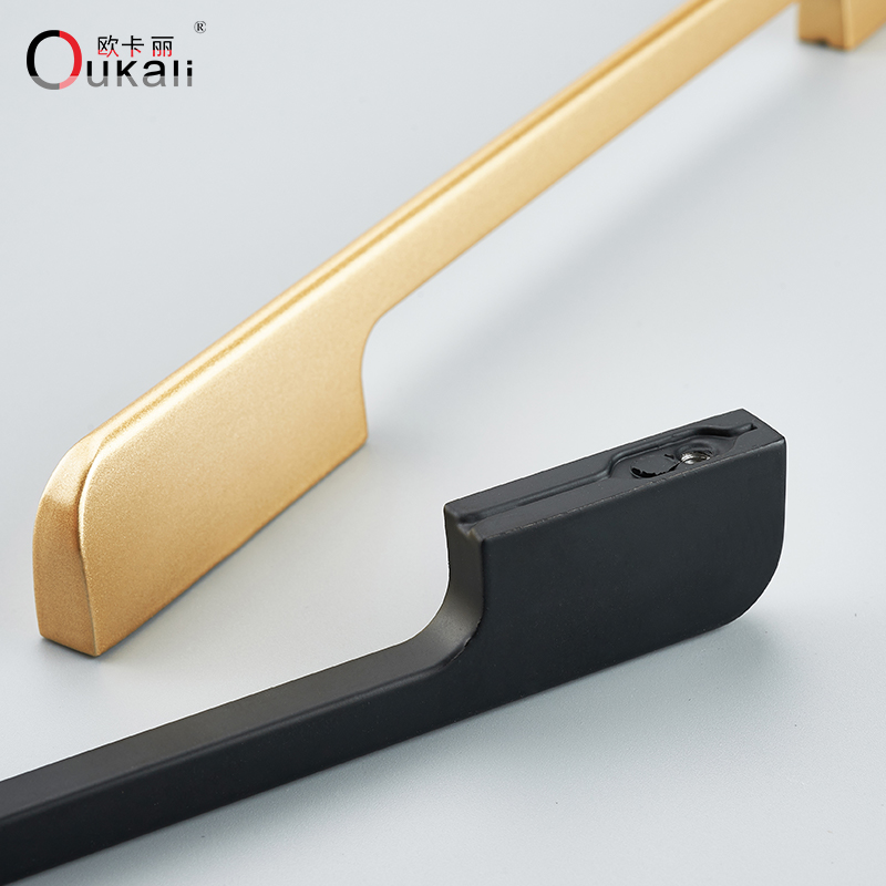Aluminium Alloy Pulls Furniture Hardware Kitchen Cabinet Cupboard Dresser Wardrobe Drawer Door Gold Black Modern Pull Handles