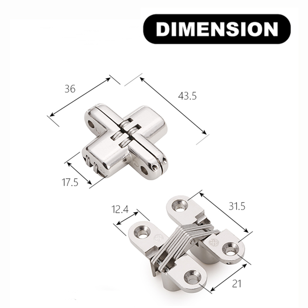 3D Invisible Hidden Concealed Metal Hinge Folding Door Hinge Furniture Cross Hinges for Cabinets Cupboard Wardrobe
