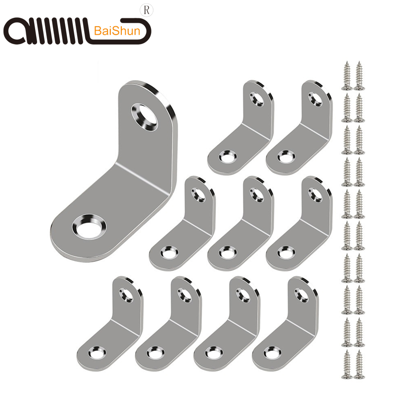 Stainless Steel 90 Degree L-Shaped Right Angle Iron Shelf Corner Bracket Table Chair Connector