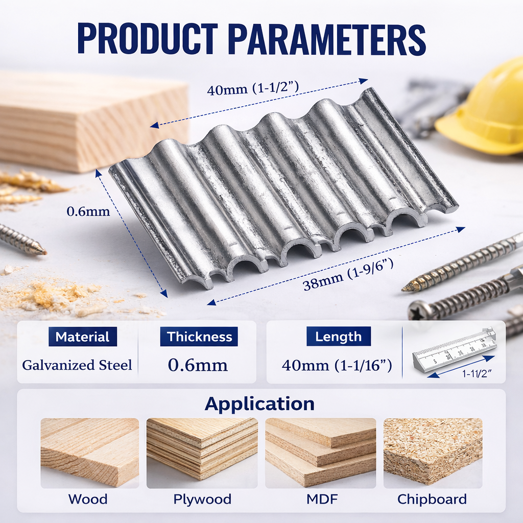 Metal Corrugated Fastener Sheet for Timber Joint Support Sofa Chair Frame Hardware
