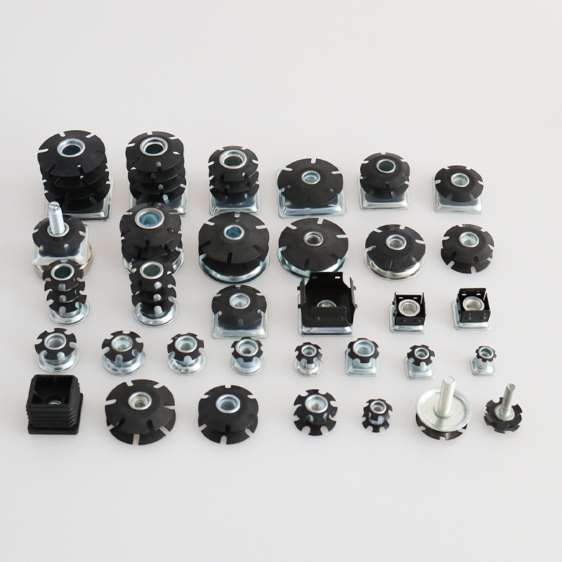 Double Layers Furniture Connector Hardware Steel Leg Nuts Table Tube Leg Sunflower Star Lock Nut Spring Threaded Insert Nuts