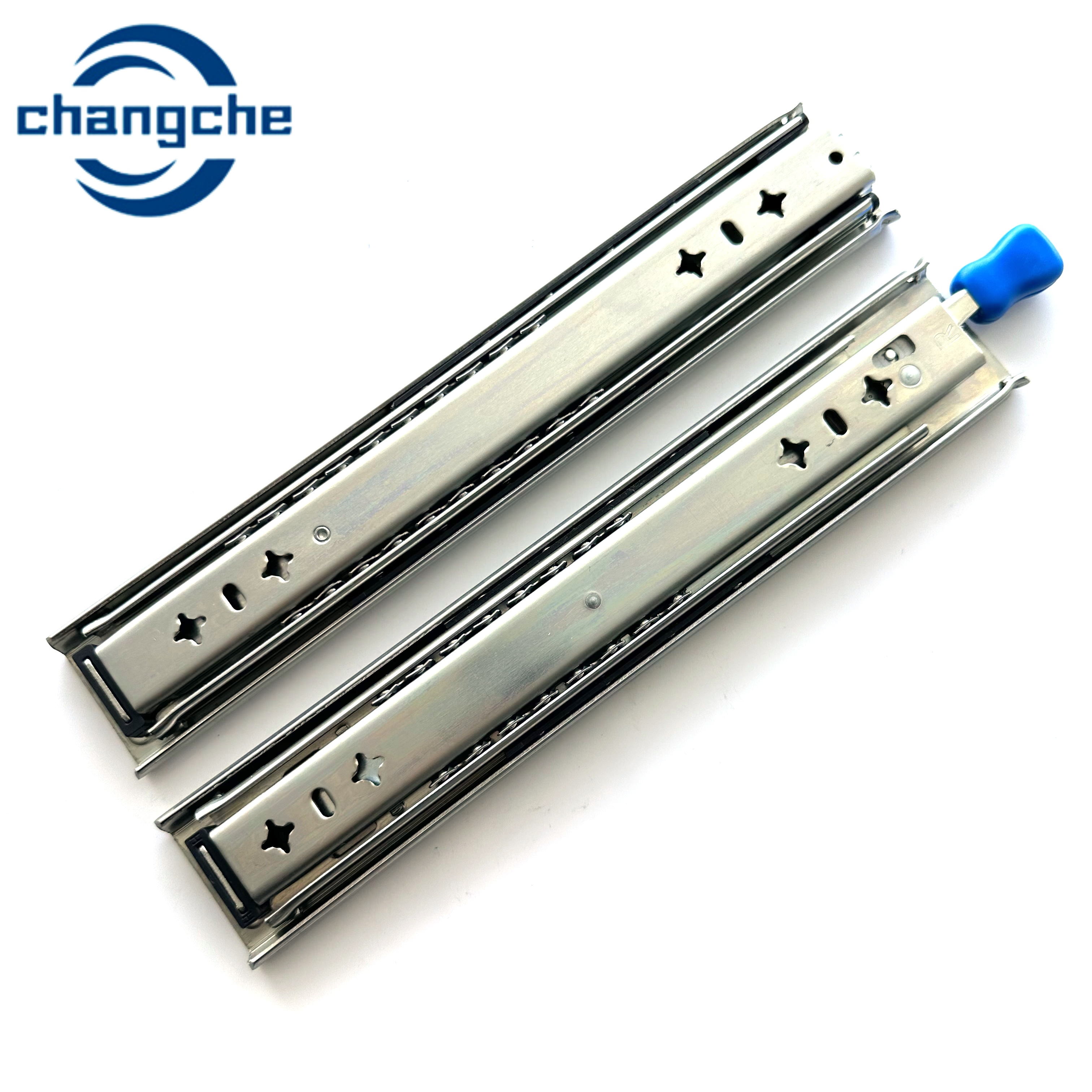 Furniture Hardware Heavy Duty 53mm Locking Ball Bearing Drawer Slide Under Mount Slide Damper with Locking System