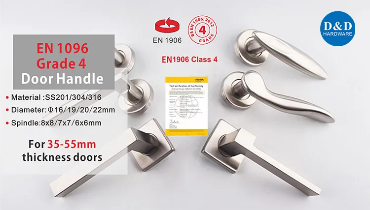 Decorative Stainless Steel Solid Lever Handle Hardware for Wooden Door