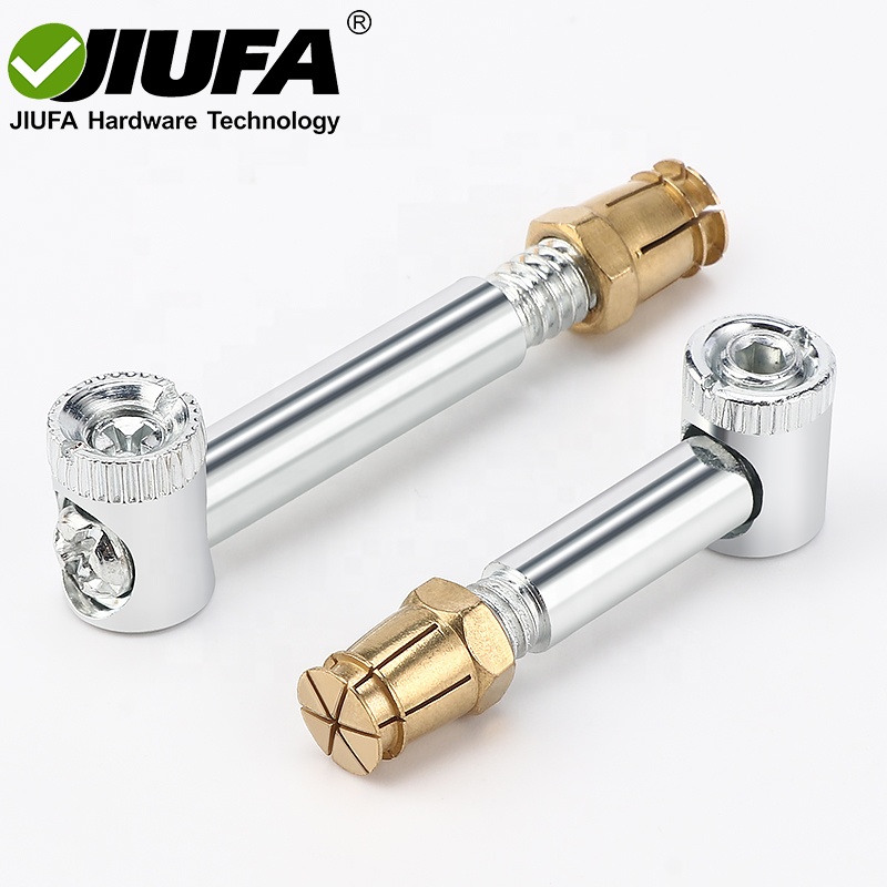 JIUFA Furniture Hardware Hidden Connector Furniture 4 in 1 Fastener Cupboard Hardware Fitting