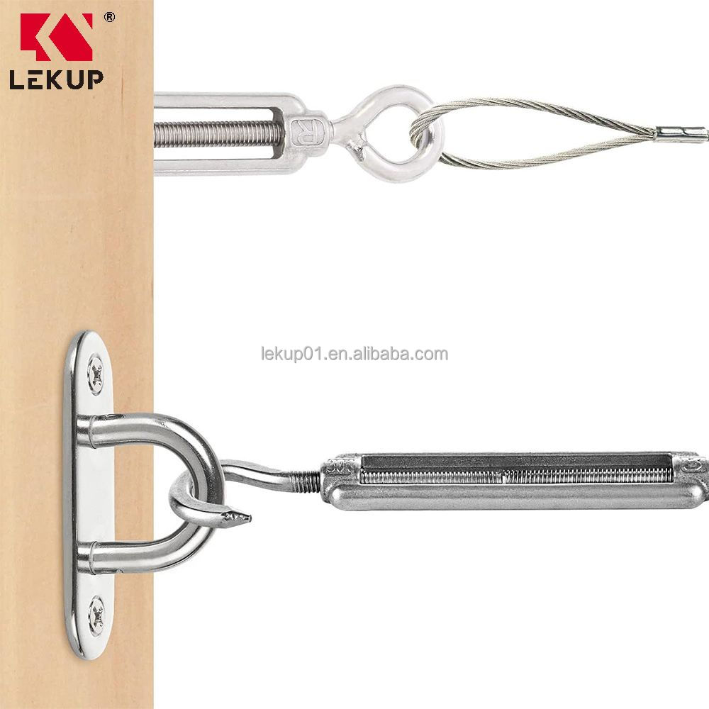 304 Stainless Steel M6 Heavy Duty Waterproof Corrosion Resistant Open Body Wire Rope Turnbuckle Hardware Kit
