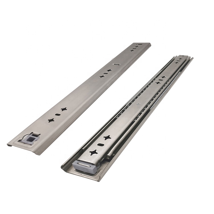 Heavy Duty Furniture Hardware Fittings Full Extension Ball Bearing 3 Fold Telescopic Channel Drawer Slides