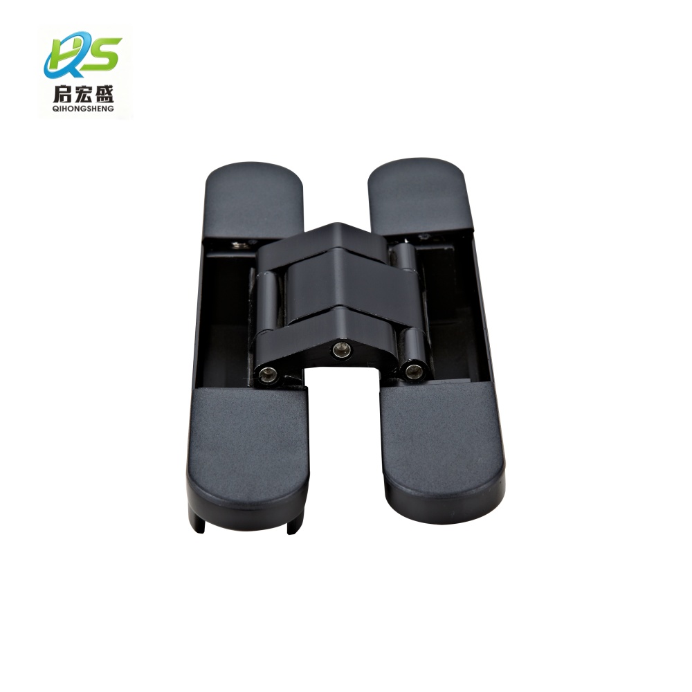 Black 180 Degree Zinc Alloy Invisible Furniture Door Hinges Adjustable Customized 60kg Soft Close Folding Cross Hidden Hinges