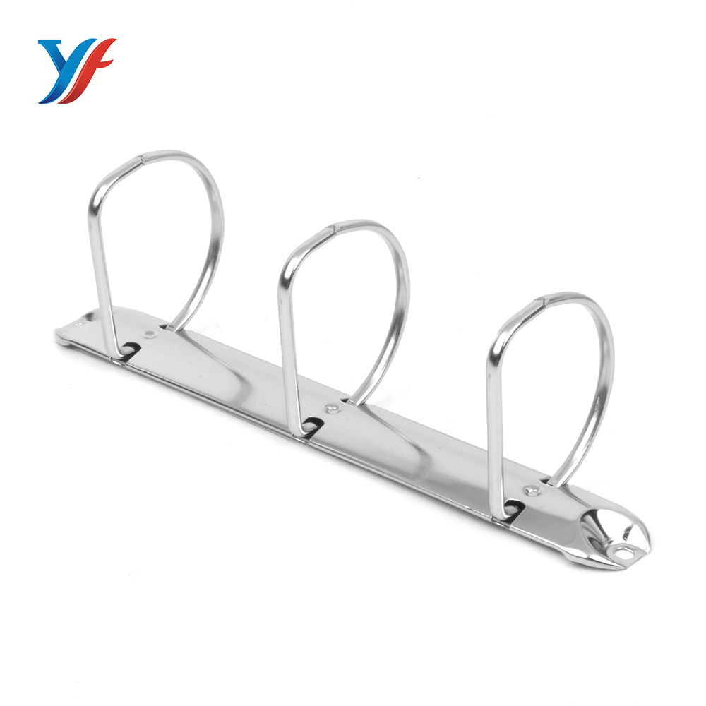 Hot Selling Silver Nickel Plated Metal 3 Ring Binder Mechanism Hardware Parts SGS Certified YF Brand New Insertion Clip