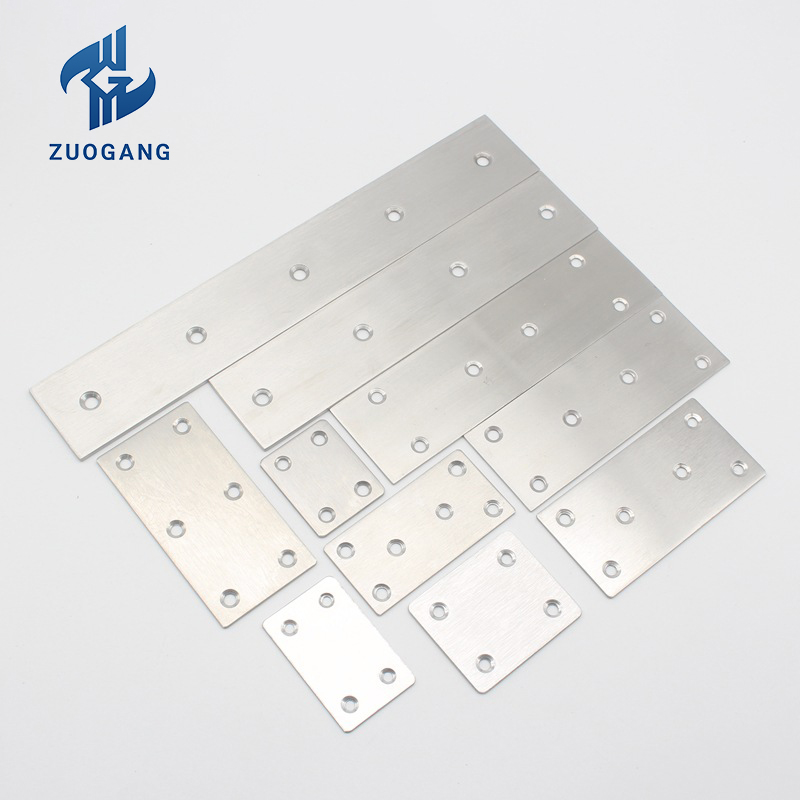 Stainless Steel Plated Square Straight Fixed Hole Standard Cabinet Furniture Fastener Wood Board Connect Planar Corner Braces
