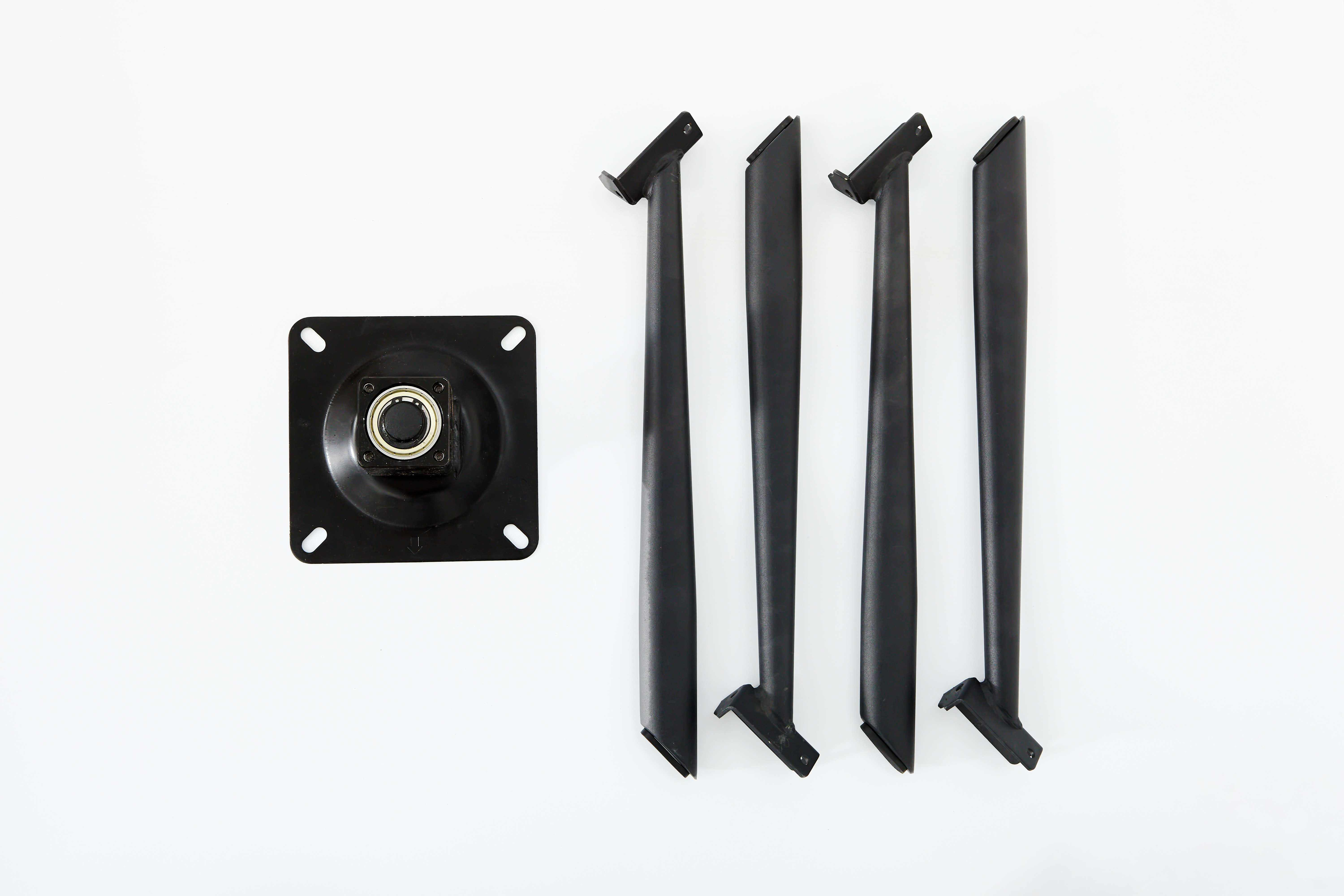 Customizable Durable Modern Dining Chair Parts Removal Structure Iron Black Coated Heavy Hardware Chair Leg Strap Swivel Plate
