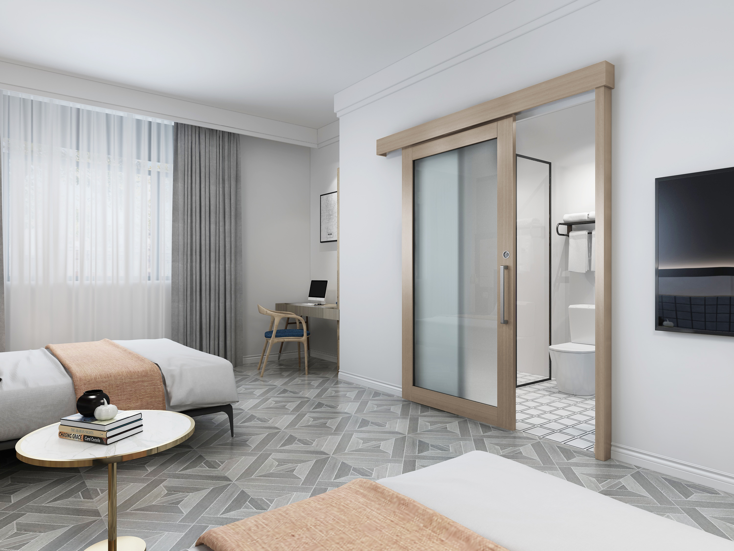 Aluminum Track Interior Sliding Doors System Wood Doors Hardware Accessories