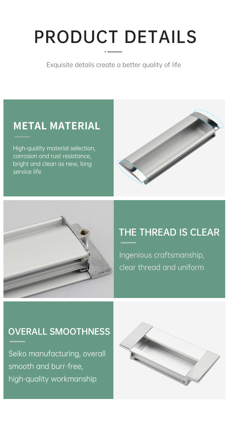 Modern Durable Aluminum Alloy Square Adjustable Cabinet Door Handle